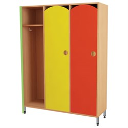 Шкаф для одежды детский, 3 отделения, 1080х340х1340 мм, бук бавария/цветной фасад - фото 13125371