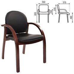 Кресло для приемных и переговорных CH-659, экокожа, черное матовое, 6066646 - фото 13125451