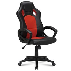 Кресло компьютерное BRABIX "Rider EX-544", экокожа черная/ткань красная, 531583 - фото 13125706