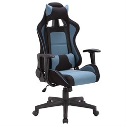 Кресло компьютерное BRABIX "GT Racer GM-100", две подушки, ткань, черное/голубое, 531818 - фото 13125813