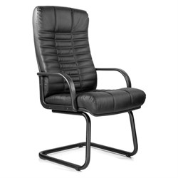Кресло для приемных и переговорных "Атлант", кожа, черное - фото 13125944