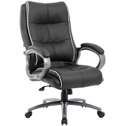 Кресло офисное BRABIX PREMIUM &quot;Strong HD-009&quot;, НАГРУЗКА до 200 кг, экокожа черная, ткань серая, 531945