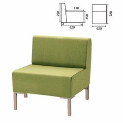 Кресло мягкое "Хост" М-43, 620х620х780 мм, без подлокотников, экокожа, светло-зеленое - фото 13126525