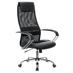 Кресло офисное BRABIX PREMIUM &quot;Stalker EX-608 CH&quot;, хром, ткань-сетка/кожзам, черное, 532091
