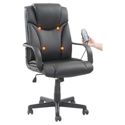 Кресло офисное BRABIX &quot;Relax MS-001&quot;, 4 массажных модуля, экокожа, черное, 532519
