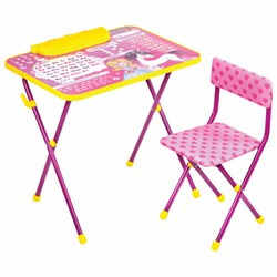 Комплект детской мебели розовый ПРИНЦЕССА: стол + стул, пенал, BRAUBERG NIKA KIDS, 532635 - фото 13127413