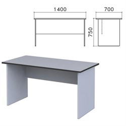 Стол письменный "Монолит", 1400х700х750 мм, цвет серый, СМ2.11 - фото 13133116