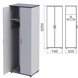 Шкаф для одежды "Монолит", 740х520х2050 мм, цвет серый, ШМ50.11 - фото 13133156