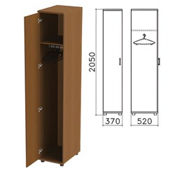 Шкаф для одежды "Монолит", 370х520х2050 мм, цвет орех гварнери, ШМ52.3 - фото 13133158