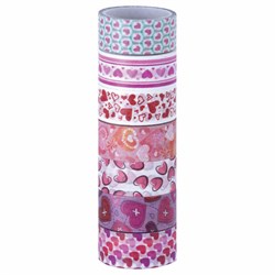 Клейкие WASHI-ленты для декора "СЕРДЦА", 15 мм х 3 м, 7 цветов, рисовая бумага, ОСТРОВ СОКРОВИЩ, 661708 - фото 13134004