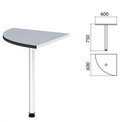 Стол приставной угловой "Монолит", 600х600х750 мм, цвет серый (КОМПЛЕКТ) - фото 13136047