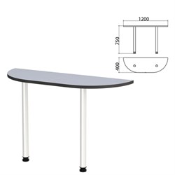 Стол приставной полукруг "Монолит", 1200х400х750 мм, цвет серый (КОМПЛЕКТ) - фото 13136050
