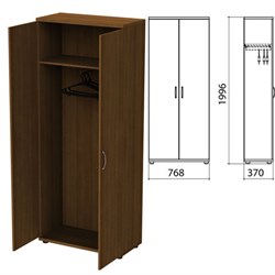 Шкаф для одежды "Этюд", 768х370х1996 мм, орех (КОМПЛЕКТ) - фото 13136161