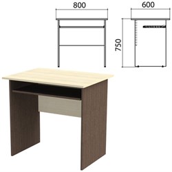 Стол компьютерный &quot;Канц&quot;, 800х600х750 мм, цвет дуб молочный/венге (КОМПЛЕКТ)
