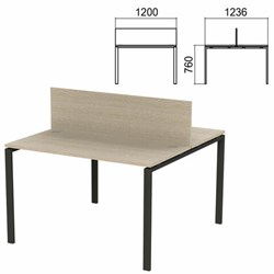 Стол письменный 2-МЕСТНЫЙ на металлокаркасе "Арго", 1200х1236х760 мм, ясень шимо (КОМПЛЕКТ) - фото 13136351