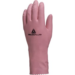 Перчатки DeltaPlus™ VE210 латексные хозяйственные с ворсом ZEPHIR розовые - фото 13136825