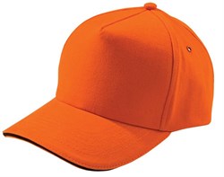 Бейсболка Unit Classic, оранжевая с черным кантом - фото 13137383