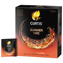 Чай CURTIS "Summer Vibe", черный с мятой и ароматом цитрусовых, 100 пакетиков в конвертах по 1,7 г, 102558 - фото 13165068