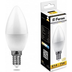 Светодиодная лампа FERON LB-97 Свеча E14 7W 2700K - фото 13195606