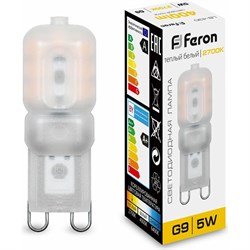 Светодиодная лампа FERON LB-430 G9 5W 2700K - фото 13199092