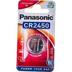 Батарейка Panasonic CR2450 3В бл/1 литиевая дисковая - фото 13203225