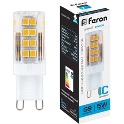 Светодиодная лампа FERON LB-432 5W 230V G9 6400K - фото 13205658