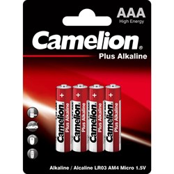 Батарейка Camelion Plus Alkaline LR03 BL-4 1.5В - фото 13207817