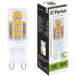 Светодиодная лампа FERON LB-432 G9 5W 4000K - фото 13208648