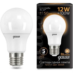 Лампа GAUSS LED A60 globe 12W E27 3000K - фото 13213369