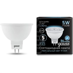 Лампа GAUSS LED MR16 GU5.3 5W 12V 4100K - фото 13214825