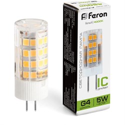Светодиодная лампа FERON LB-432 5W 230V G4 4000K - фото 13217109