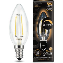 Лампа GAUSS LED Filament Свеча dimmable - фото 13219519