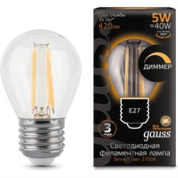 Лампа GAUSS LED Filament Шар dimmable - фото 13222448