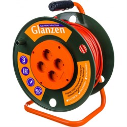 Силовой удлинитель на катушке GLANZEN EB-50-003 - фото 13224709