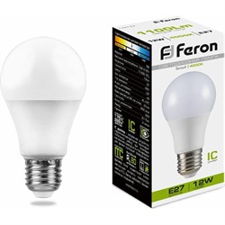 Светодиодная лампа FERON LB-93 Шар E27 12W 4000K - фото 13240302