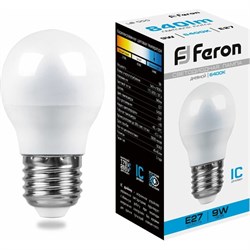Светодиодная лампа FERON LB-550 9W 230V E27 6400K - фото 13241029