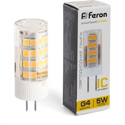Светодиодная лампа FERON LB-432 5W 230V G4 2700K - фото 13241138