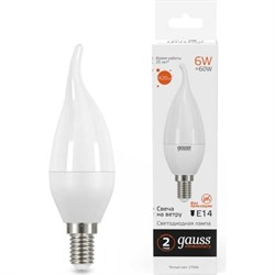 Лампа GAUSS LED Elementary Candle Tailed 6W E14 2700K - фото 13250109