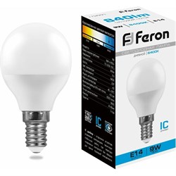 Светодиодная лампа FERON LB-550 9W 230V E14 6400K - фото 13250191