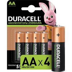 Аккумуляторные батарейки Duracell HR6-4BL, 2400мАч/2500мАч - фото 13256353