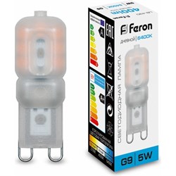 Светодиодная лампа FERON LB-430 G9 5W 6400K - фото 13331346