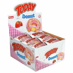 Кекс TODAY "Donut", со вкусом клубники, ТУРЦИЯ, 24 штуки по 40 г в шоу-боксе, 1367 - фото 13332498