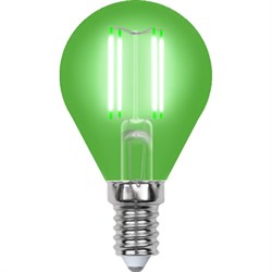 Светодиодная лампа Uniel LED-G45-5W/GREEN/E14 GLA02GR - фото 13340417