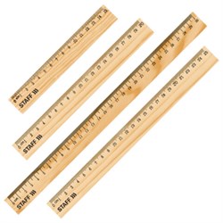 Набор деревянных линеек STAFF, 15 см, 20 см, 25 см, 30 см, канадская сосна, 210803 - фото 13348966