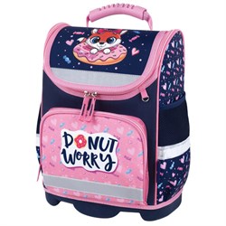 Ранец ЮНЛАНДИЯ WISE, 1 отделение, 3 кармана, устойчивое дно, "Donut worry", 37x29х15 см, 272073 - фото 13355781