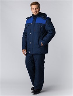 Куртка зимняя Флофт Премиум (тк.Смесовая,240), т.синий/васильковый/серый - фото 13360310