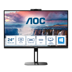 Монитор LCD 23.8'' 16:9 1920х1080(FHD) IPS, nonGLARE, 75 Hz, 300 cd/m2, H178°/V178°, 1000:1, 20М:1, 16.7M, 1ms, HDMI, DP, USB-C, USB-Hub, Height adj, Pivot, Tilt, Swivel, Speakers, Camera, 3Y, Black - фото 13362174