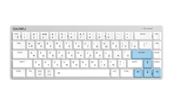 Клавиатура беспроводная Dareu EK868 White-Blue (белый/голубой), подключение: проводное+Bluetooth, свитчи: ультратонкие Kailh-Dareu Red (linear) - фото 13365154