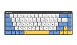 Клавиатура беспроводная Dareu EK868 White-Blue-Yellow (белый/синий/желтый), подключение: проводное+Bluetooth, свитчи: ультратонкие Kailh-Dareu Red (linear) - фото 13365160