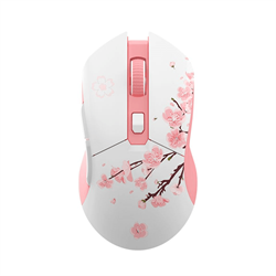 Мышь игровая беспроводная Dareu EM901X Sakura Pink (розовая сакура), DPI 400/800/1600/3200/6400/12000, подключение: проводное+2.4GHz, подсветка RGB, с зарядной станцией, встроенный аккумулятор 930mAh, размер 124x67x39мм - фото 13365179